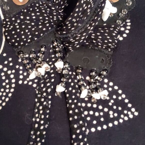 FORBIDDEN Women Jacket Stone Metal Trim Tie Belt Cotton Knit All Seasons Sz M - Picture 6 of 8